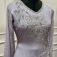 Lavender Silver Bloom Straight-Cut Suit Set (RT1471)