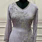 Lavender Silver Bloom Straight-Cut Suit Set (RT1471)