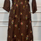 Chocolate Brown Floral A-Line Suit Set(RT1477)