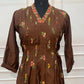 Chocolate Brown Floral A-Line Suit Set(RT1477)