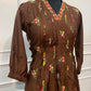Chocolate Brown Floral A-Line Suit Set(RT1477)