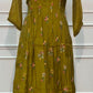 Olive Green Floral A-Line Suit Set(RT1476)