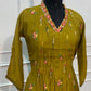 Olive Green Floral A-Line Suit Set(RT1476)