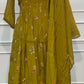 Olive Green Floral A-Line Suit Set(RT1476)