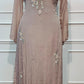 Dusty Rose Embroidered Chinon Straight-Cut Kurta & Sharara Set (RT1489)