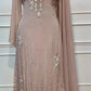 Dusty Rose Embroidered Chinon Straight-Cut Kurta & Sharara Set (RT1489)
