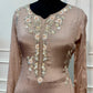 Dusty Rose Embroidered Chinon Straight-Cut Kurta & Sharara Set (RT1489)