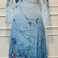 Sky Blue Floral Brush-Paint Chinon A-Line Suit Set (RT1494)