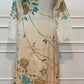 Ivory & Beige Floral Brush-Paint Chinon A-Line Suit Set (RT1495)