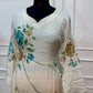 Ivory & Beige Floral Brush-Paint Chinon A-Line Suit Set (RT1495)