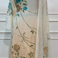 Ivory & Beige Floral Brush-Paint Chinon A-Line Suit Set (RT1495)