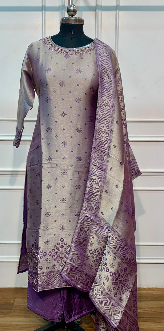 Lavender Purple 3-Piece Straight Cut Suit (RT1504)