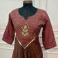 Mocha Brown & Wine Dual-Shade Embroidered Mull Chanderi A-Line Suit (RT1498)