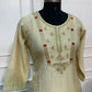 Champagne Beige Salsa Embroidered 3-Piece Straight-Cut Suit Set (RT1513)