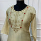 Champagne Beige Salsa Embroidered 3-Piece Straight-Cut Suit Set (RT1513)