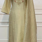 Champagne Beige Salsa Embroidered 3-Piece Straight-Cut Suit Set (RT1513)