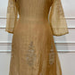 Golden Glow Embroidered A-Line Suit Set with Striped Dupattan (RT1511)