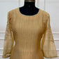 Golden Glow Embroidered A-Line Suit Set with Striped Dupattan (RT1511)