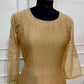 Golden Glow Embroidered A-Line Suit Set with Striped Dupattan (RT1511)