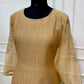 Golden Glow Embroidered A-Line Suit Set with Striped Dupattan (RT1511)