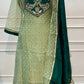 Green & Dark Green Embroidered Salsa A-Line Suit Set (RT1507)