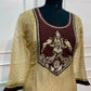 Beige & Brown Embroidered Salsa A-Line Suit Set (RT1508)