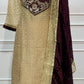 Beige & Brown Embroidered Salsa A-Line Suit Set (RT1508)