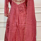 Rose Pink Floral Embroidered A-Line Suit (RT1518)