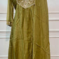 Olive Green Floral Embroidered A-Line Suit (RT1519)