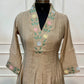 Beige Pastel Floral Embroidered A-Line Kurta Set (RT1517)