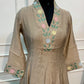 Beige Pastel Floral Embroidered A-Line Kurta Set (RT1517)