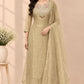Soft Beige Embroidered A-Line Suit (RT1522)