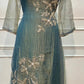 Dusty Blue Salsa A-Line Embroidered Set (RT1519)