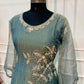 Dusty Blue Salsa A-Line Embroidered Set (RT1519)