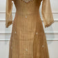 Golden Beige Embroidered A-Line Suit (RT1521)
