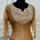 Golden Beige Embroidered A-Line Suit (RT1521)