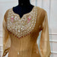 Golden Beige Embroidered A-Line Suit (RT1521)