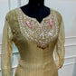 Soft Beige Embroidered A-Line Suit (RT1522)
