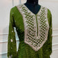 Luxurious Green Chinon Embroidered Anarkali Set (RT1518)