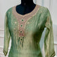 Sage Green Emerald Embroidered A-Line Suit Set (RT1527)