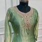Sage Green Emerald Embroidered A-Line Suit Set (RT1527)
