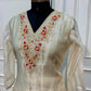Ivory Floral Embroidered Meraki A-Line Suit Set with Elegant Dupatta (RT1526)