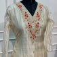 Ivory Floral Embroidered Meraki A-Line Suit Set with Elegant Dupatta (RT1526)