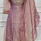Mauve Blossom Embroidered A-Line Suit Set (RT1525)