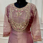 Mauve Blossom Embroidered A-Line Suit Set (RT1525)