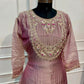 Mauve Blossom Embroidered A-Line Suit Set (RT1525)