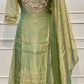 Sage Green Floral Embroidered Meraki A-Line Suit Set with Dupatta (RT1524)