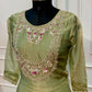 Sage Green Floral Embroidered Meraki A-Line Suit Set with Dupatta (RT1524)