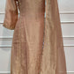 Mocha Blossom Embroidered A-Line Suit Set (RT1529)