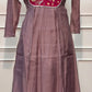 Rosewood Pink A-Line Embroidered Mull Chanderi Suit Set (RT1535)
